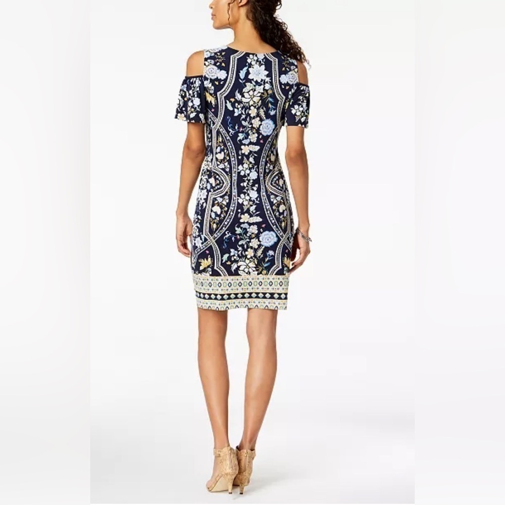 JM Collection Printed Cold-Shoulder Dress - Picture 2 of 8